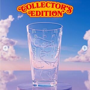 McDonald’s Collectors Item Limited Edition Sanrio Hello Kitty & Snoopy Glass Cup